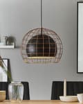 Miniatyrbild 2 av 9: Taklampa Svart Metall 128 cm Hängande Burskärm Industriell