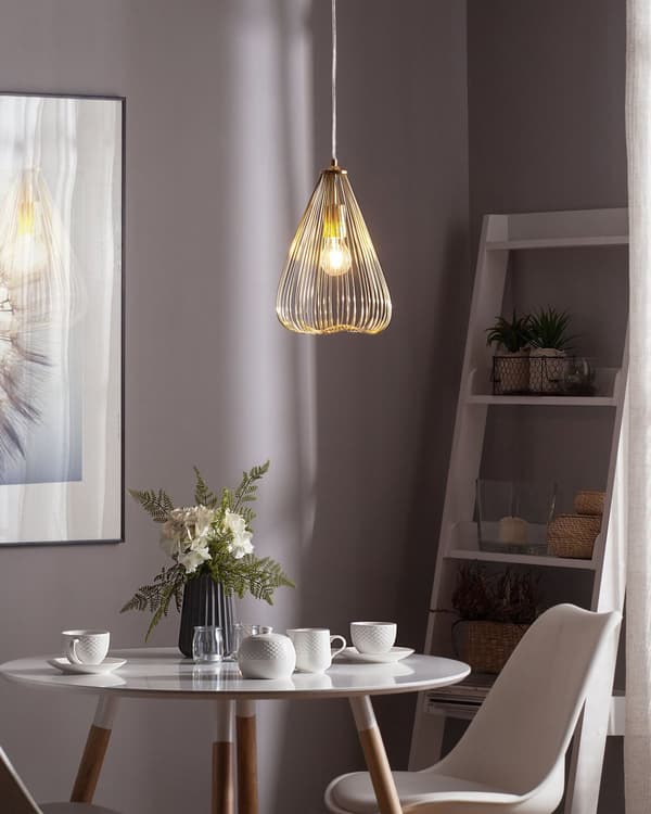 Hänglampa Guld Trådskärm Geometrisk Burskärm Metall Industriell design