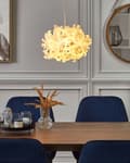 Miniatyrbild 2 av 8: Taklampa Vit Plast Irregjulär form Dekorativ Blombukett Skärm Hänglampa