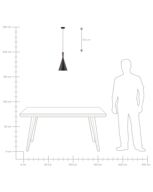 Hängande Lampa Svart Skärm Geometrisk Kon Modern Minimalistisk Design