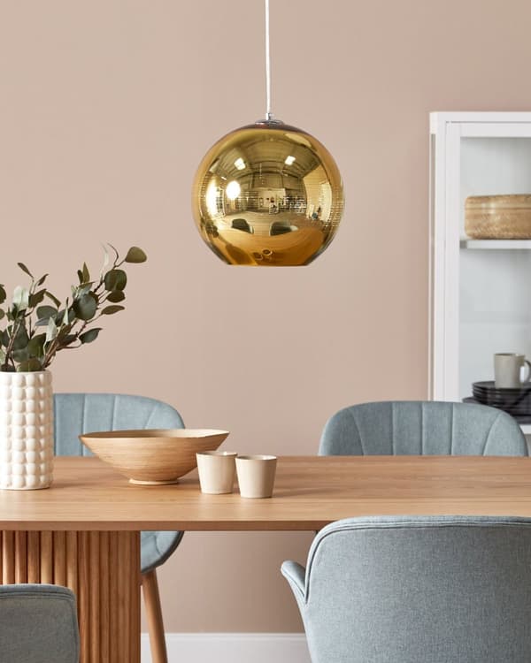 Taklampa Guld Glas Rund Glob Form 1 Lampa Modern