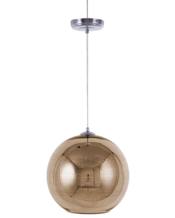 Taklampa Guld Glas Rund Glob Form 1 Lampa Modern