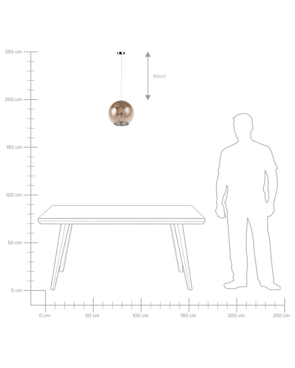 Taklampa Guld Glas Rund Glob Form 1 Lampa Modern
