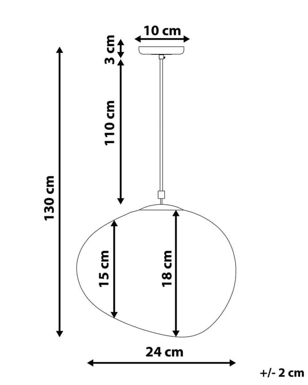 Pendellampa Vit Glas Silver Irregjulär form Modern Minimalistisk