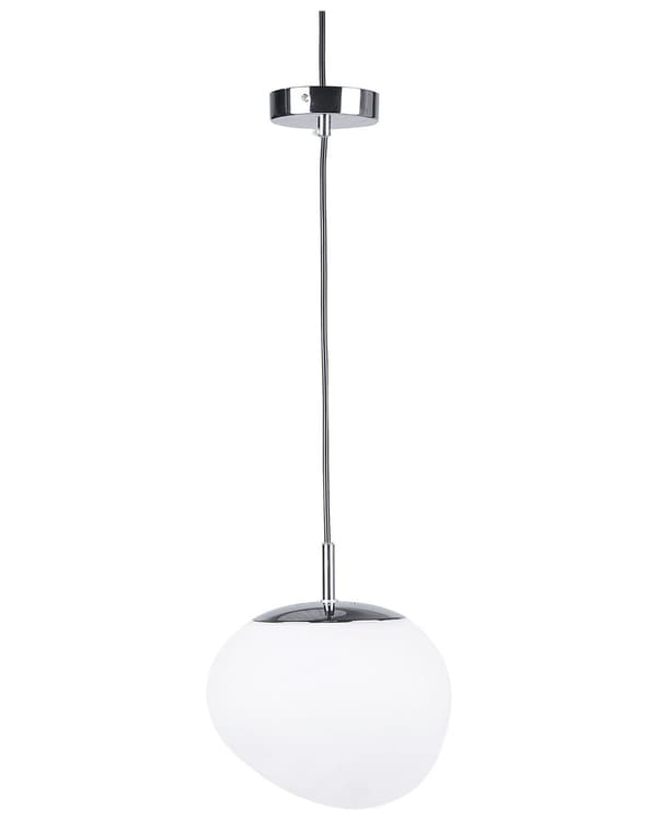 Pendellampa Vit Glas Silver Irregjulär form Modern Minimalistisk