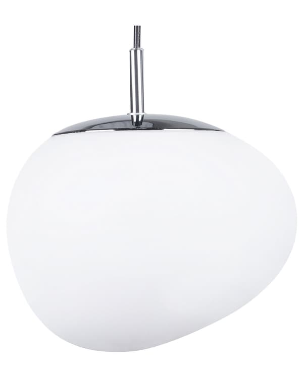 Pendellampa Vit Glas Silver Irregjulär form Modern Minimalistisk