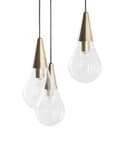 Miniatyrbild 5 av 8: Hängande Lampa Mässing Transparent Glas Guld Metallelement 3 Lampor Modern