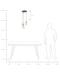 Miniatyrbild 8 av 8: Hängande Lampa Mässing Transparent Glas Guld Metallelement 3 Lampor Modern
