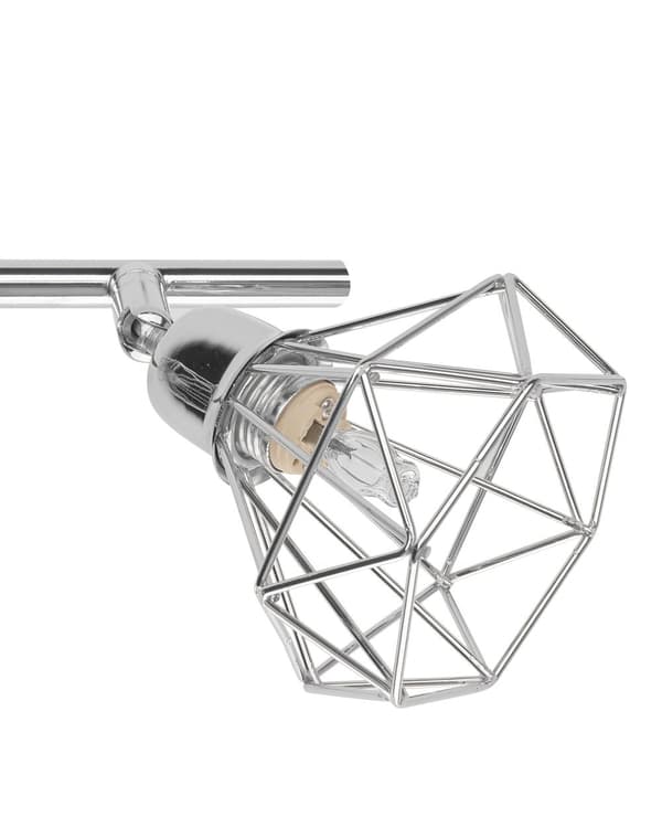 Taklampa Silvermetall 66 cm 4 Lampor Justerbara Armar och Moderna Lampskärmar