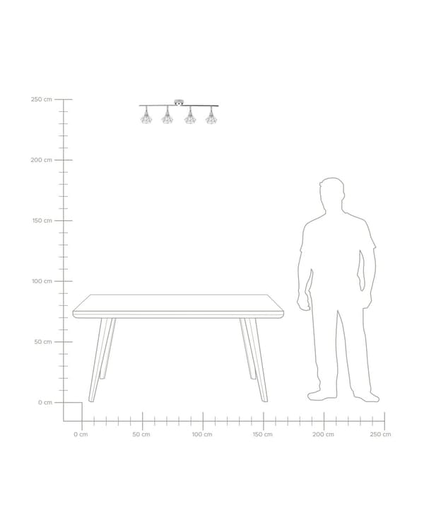 Taklampa Silvermetall 66 cm 4 Lampor Justerbara Armar och Moderna Lampskärmar