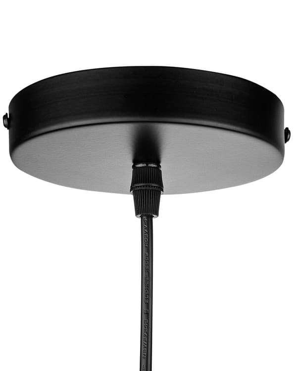 Taklampa Svart Papperssnöre Flätad skärm Rund Boho