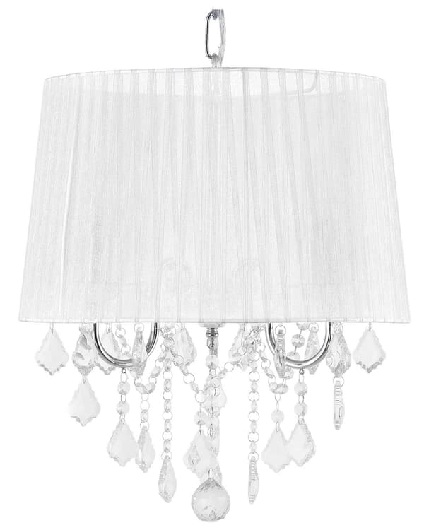 Taklampa Vit Glam Kristallkrona med 3 lampor
