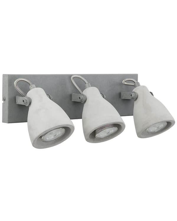 Vägglampa Grå Betong 3 Lampor Vägglampa Industriell Stil