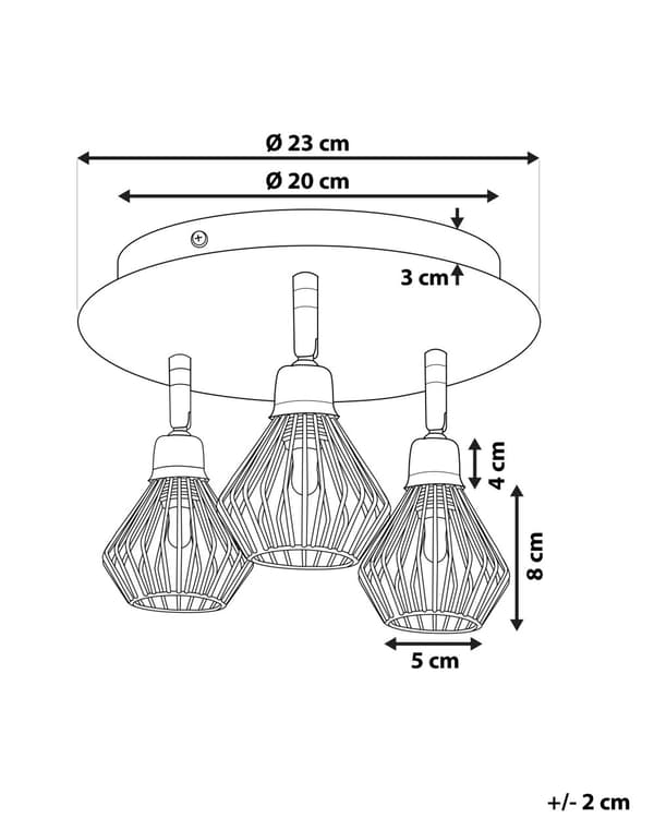 Taklampa Svart Koppar Metall 3 lampor Justerbar Industriell Modern Geometrisk design