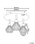 Miniatyrbild 3 av 6: Taklampa Svart Koppar Metall 3 lampor Justerbar Industriell Modern Geometrisk design