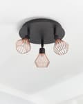 Miniatyrbild 4 av 6: Taklampa Svart Koppar Metall 3 lampor Justerbar Industriell Modern Geometrisk design