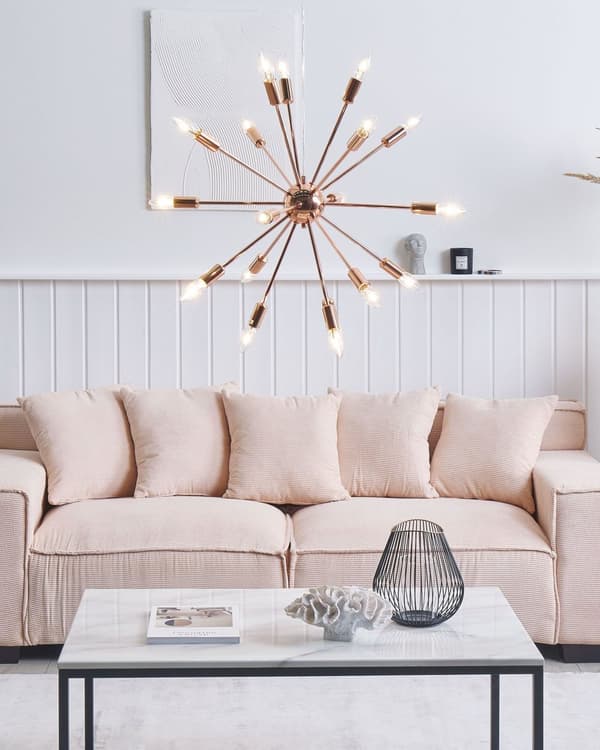 Hängande Lampa 18 Ljus Koppar Metall Sputnik Glam