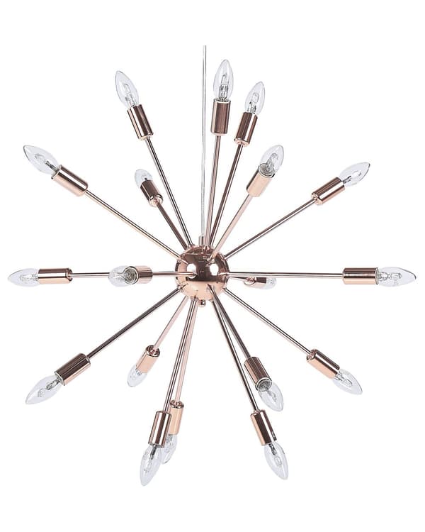 Hängande Lampa 18 Ljus Koppar Metall Sputnik Glam