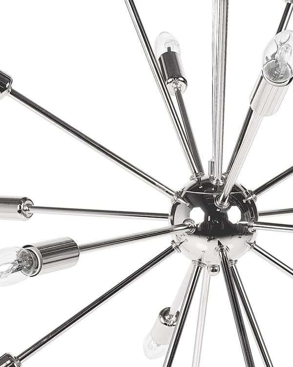 Hängande Lampa 18 Ljus Silver Metall Sputnik Glam