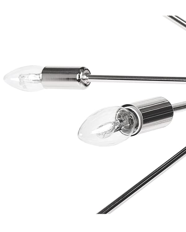 Hängande Lampa 18 Ljus Silver Metall Sputnik Glam