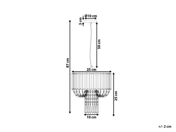 Hängande Lampa Transparent Metall Akryl Glas 83 cm Dekorativ Kristallkrona Glans Finish Glamorös