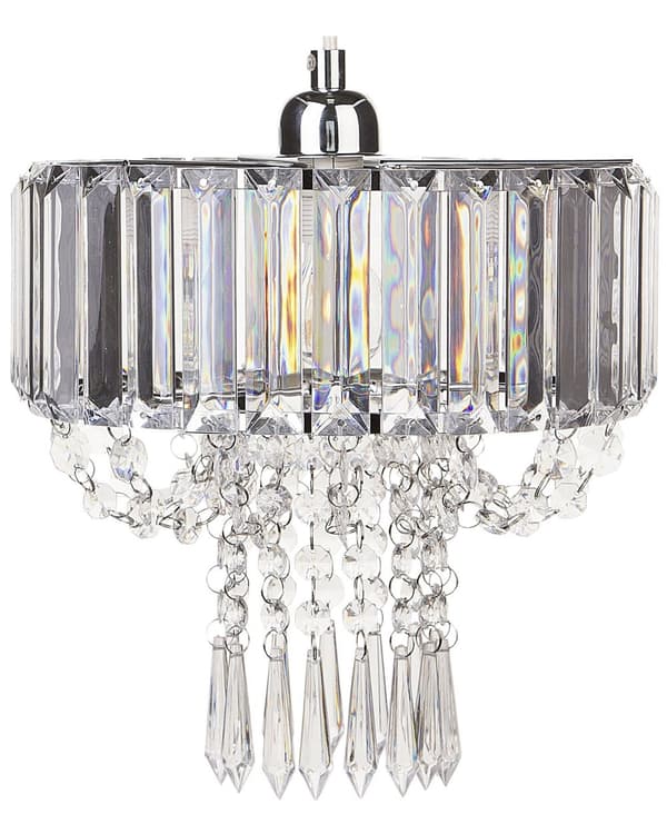 Hängande Lampa Transparent Metall Akryl Glas 83 cm Dekorativ Kristallkrona Glans Finish Glamorös