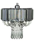 Miniatyrbild 1 av 8: Hängande Lampa Grå Metall Akryl Glas 83 cm Dekorativ Kristallkrona Glans Finish Glam