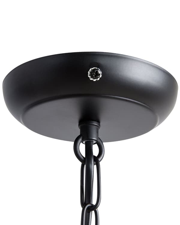 Taklampa Svart Metall Öppen burskärm Konstkristaller Vintage Glamour