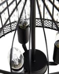 Miniatyrbild 7 av 8: Taklampa Svart Metall Öppen burskärm Konstkristaller Vintage Glamour
