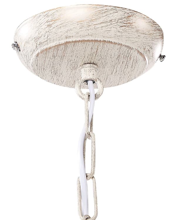 Hängande Lampa Vit och Guld Järn 8 Ljus Glam Vintage