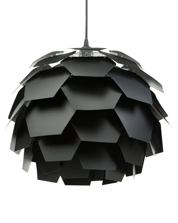 Hängande Lampa Svart Plast Tallkotte Glob Skärm