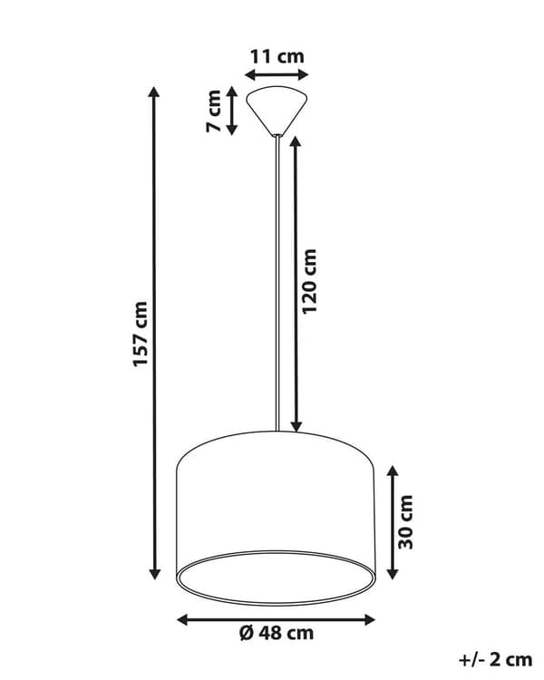 Hängande Lampa Vit och Grå tyg Trum Skärm Löv Mönster Tak