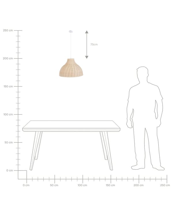 Taklampa Rotting Korg Klockskärm Boho Rustik