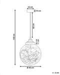 Miniatyrbild 3 av 9: Pendellampa Glas Silver Stor Rund Form Modern