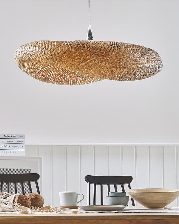 Taklampa Trä Bambu Trä Small Boho Design Pendellampa