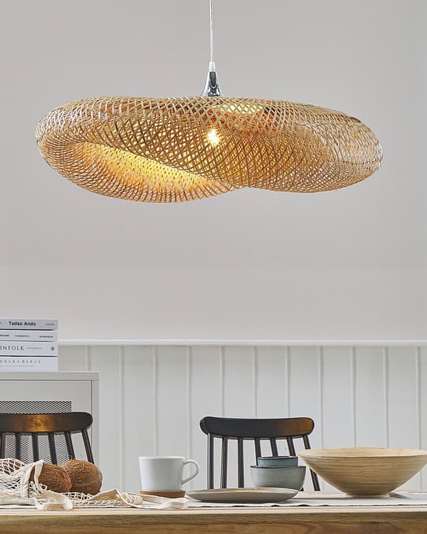 Taklampa Trä Bambu Trä Small Boho Design Pendellampa