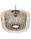 Miniatyrbild 5 av 9: Pendellampa Ljust trä Svart Bambu Oval skärm Hängande taklampa
