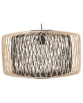 Miniatyrbild 1 av 9: Pendellampa Ljust trä Svart Bambu Oval skärm Hängande taklampa