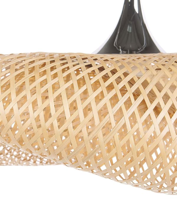 Pendellampa Trä Bambu Trä Large Boho Design Pendellampa