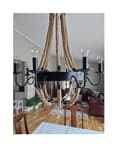 Miniatyrbild 1 av 8: Spännande taklampa av stål och rep med marina föregångare