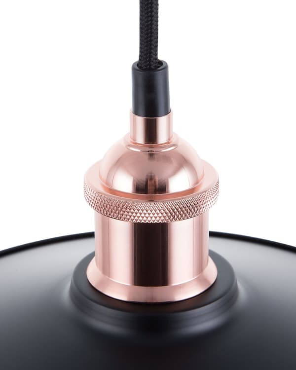 Hängande Lampa Svart Metall 3 Lampor Industriell Stil Taklampa 30 cm
