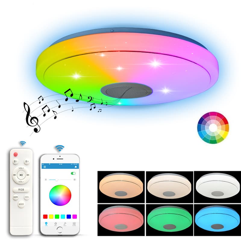 33cm Dimbar LED musik takljus Bluetooth taklampa RGB fjärrkontroll lampa