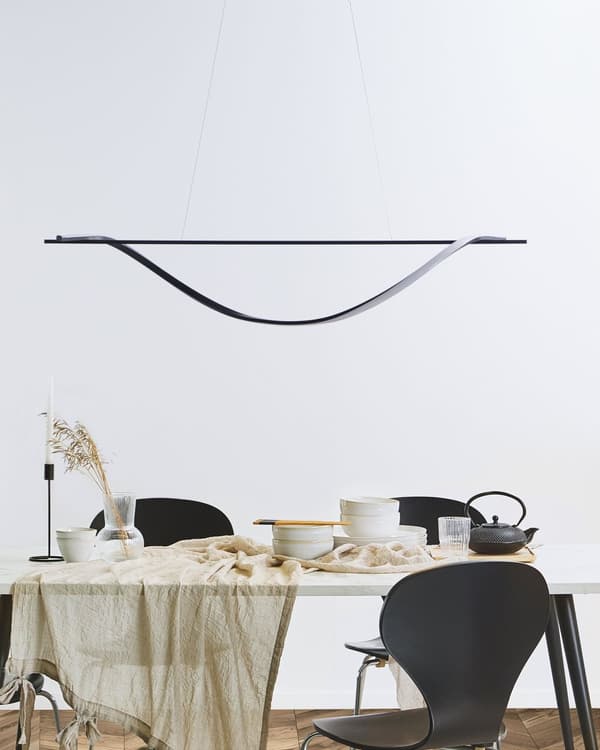 Taklampa Svart Järn Integrerad LED-ljus Spiralform Modern Belysning