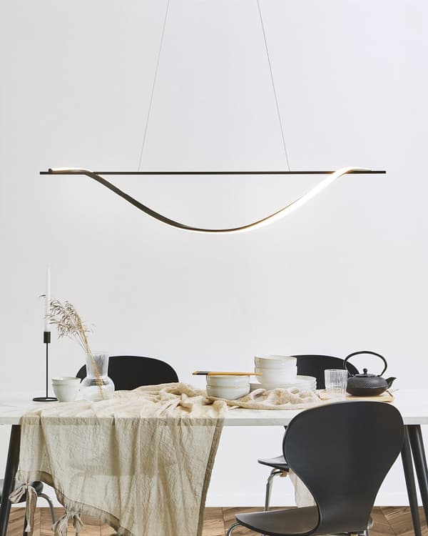 Taklampa Svart Järn Integrerad LED-ljus Spiralform Modern Belysning