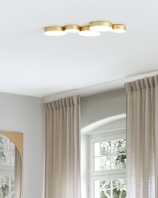Taklampa Guldjärn Integrerad LED 5 runda lampor Dekorativ Modern Glamourbelysning