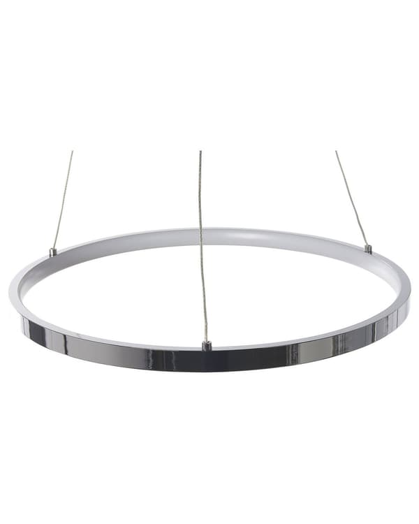Hängande Lampa Silver Aluminium 40 cm Integrerad LED-ljus Ring Modern Glamour