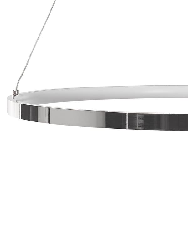 Hängande Lampa Silver Aluminium 40 cm Integrerad LED-ljus Ring Modern Glamour