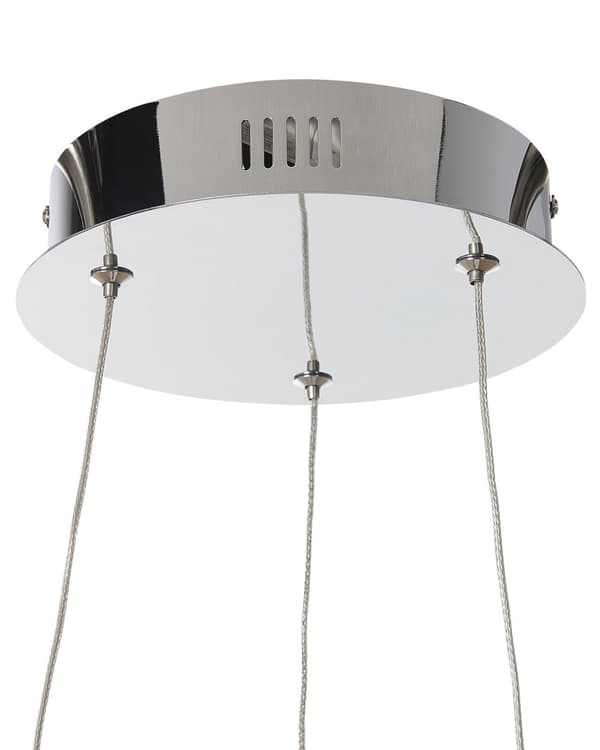 Hängande Lampa Silver Aluminium 40 cm Integrerad LED-ljus Ring Modern Glamour