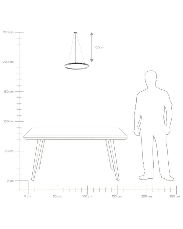 Hängande Lampa Silver Aluminium 40 cm Integrerad LED-ljus Ring Modern Glamour