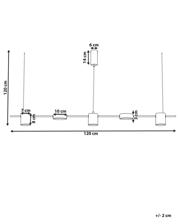 Hängande Lampa Svart Aluminium Järn 5 Integrerade LED-ljus Rund Form Belysning Industriell Kök Vardagsrum